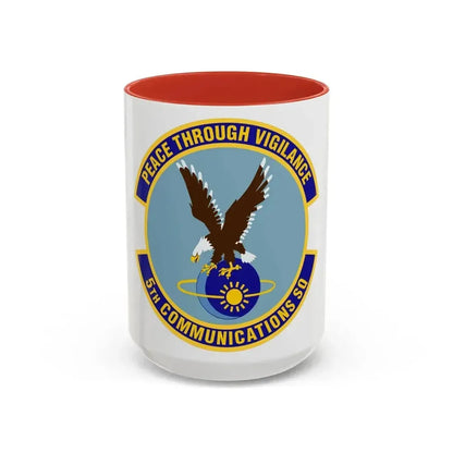 5th Communications Squadron (U.S. Air Force) Accent Coffee Mug 15oz Red - Go Mug Yourself