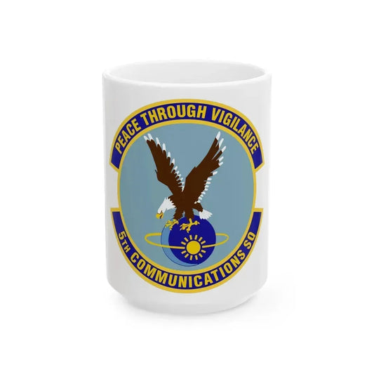 5th Communications Squadron (U.S. Air Force) White Coffee Mug 15oz - Go Mug Yourself