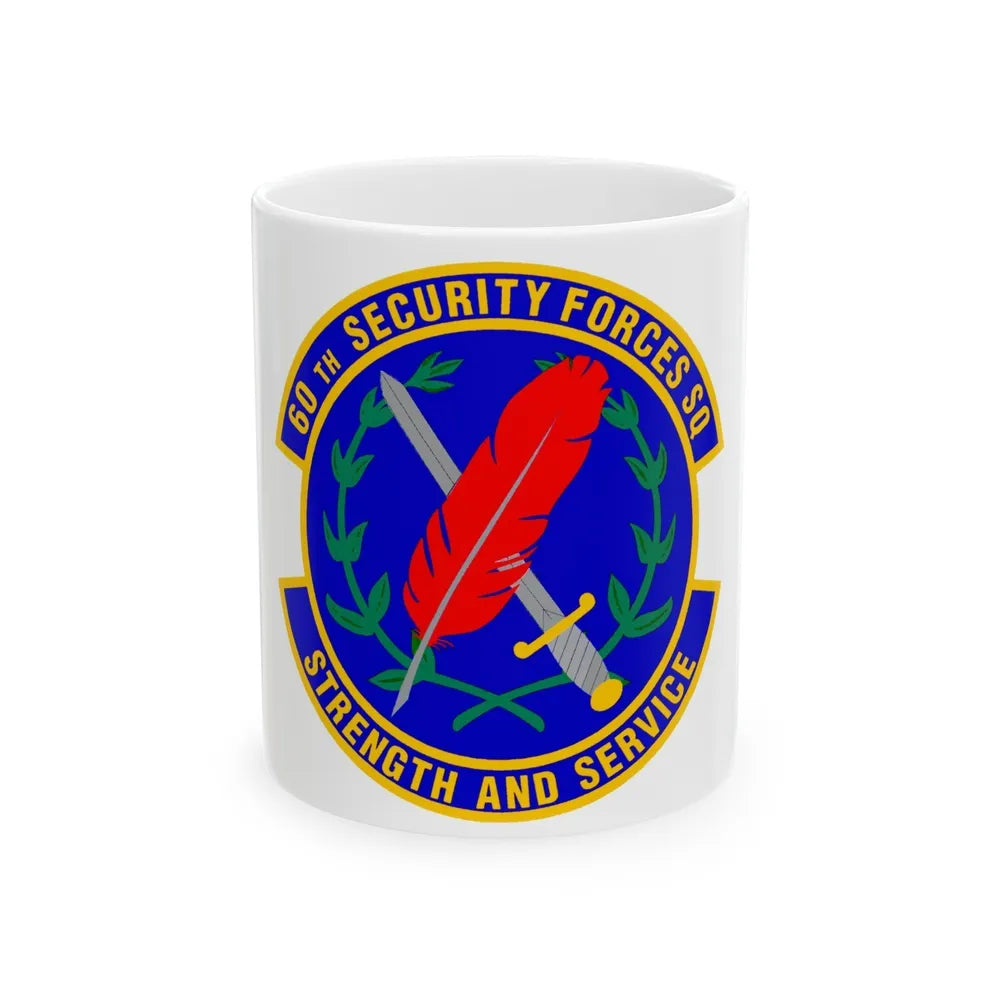 60 Security Forces Squadron AMC (U.S. Air Force) White Coffee Mug-11oz-Go Mug Yourself