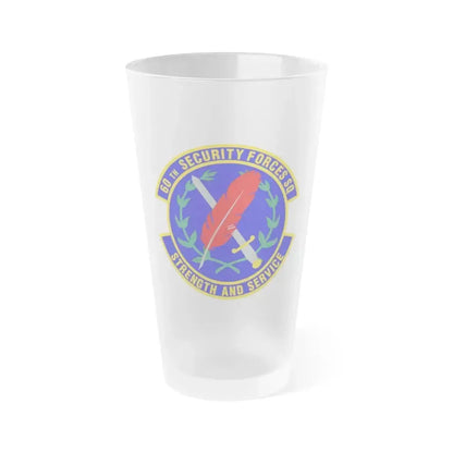 60 Security Forces Squadron AMC (U.S. Air Force) Frosted Pint Glass 16oz 16oz Frosted - Go Mug Yourself