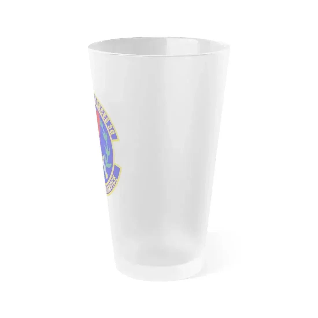 60 Security Forces Squadron AMC (U.S. Air Force) Frosted Pint Glass 16oz - Go Mug Yourself