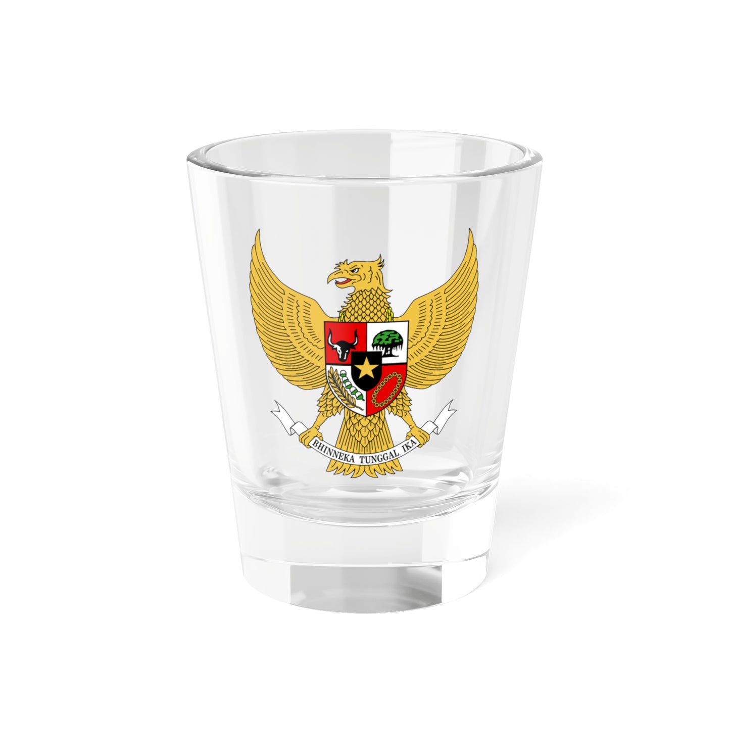 Garuda Pancasila Coat of Arms of Indonesia (Indonesia) (Coat of Arms) Shot Glass 1.5oz