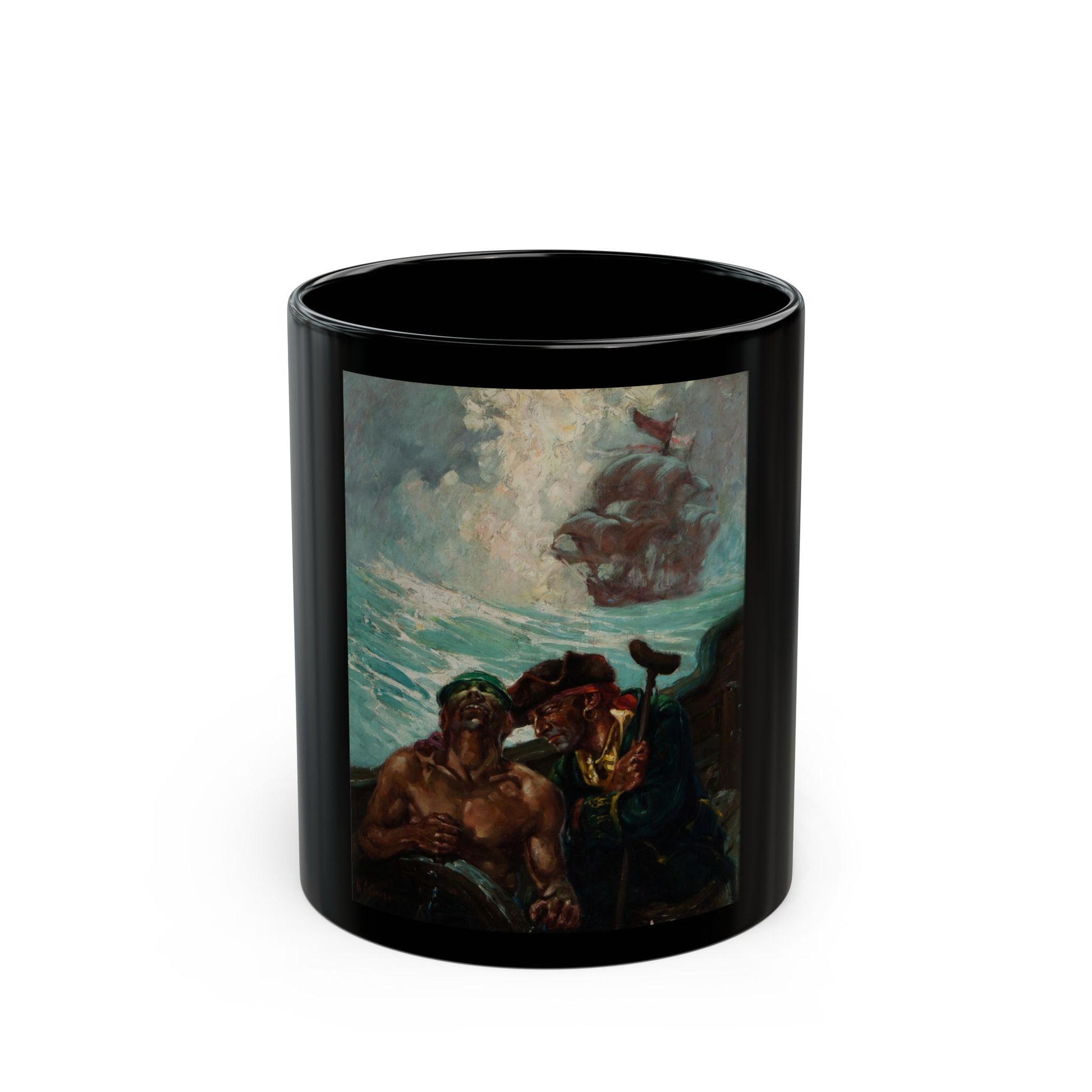 Conspiracy, Treasure Island interior illustration - Black Coffee Mug-11oz-Go Mug Yourself