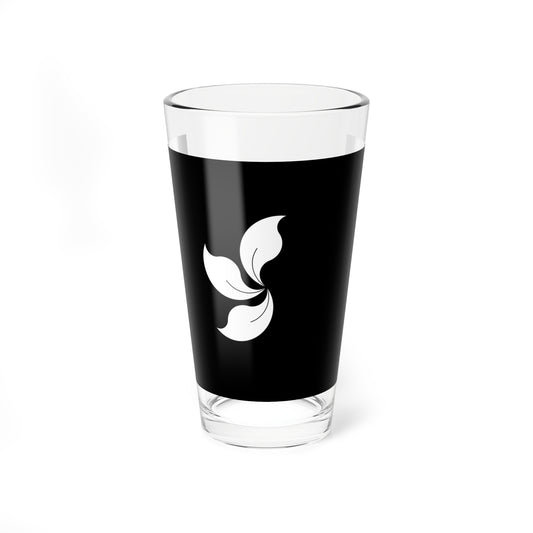 Flag of Hong Kong black and white variant 4 (China) Pint Glass 16oz
