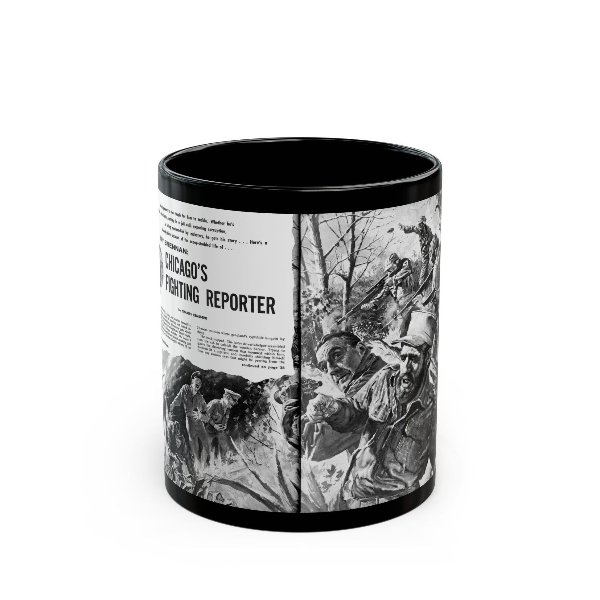 Chicago's Fighting Reporter, Man's magazine, February 1961 - Black Coffee Mug-11oz-Go Mug Yourself