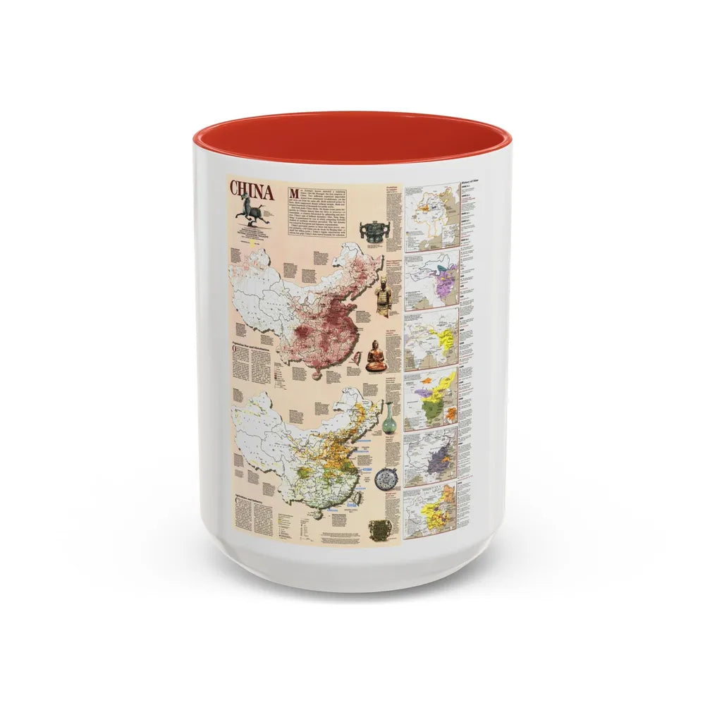 China 2 (1991) (Map) Accent Coffee Mug-15oz-Red-Go Mug Yourself