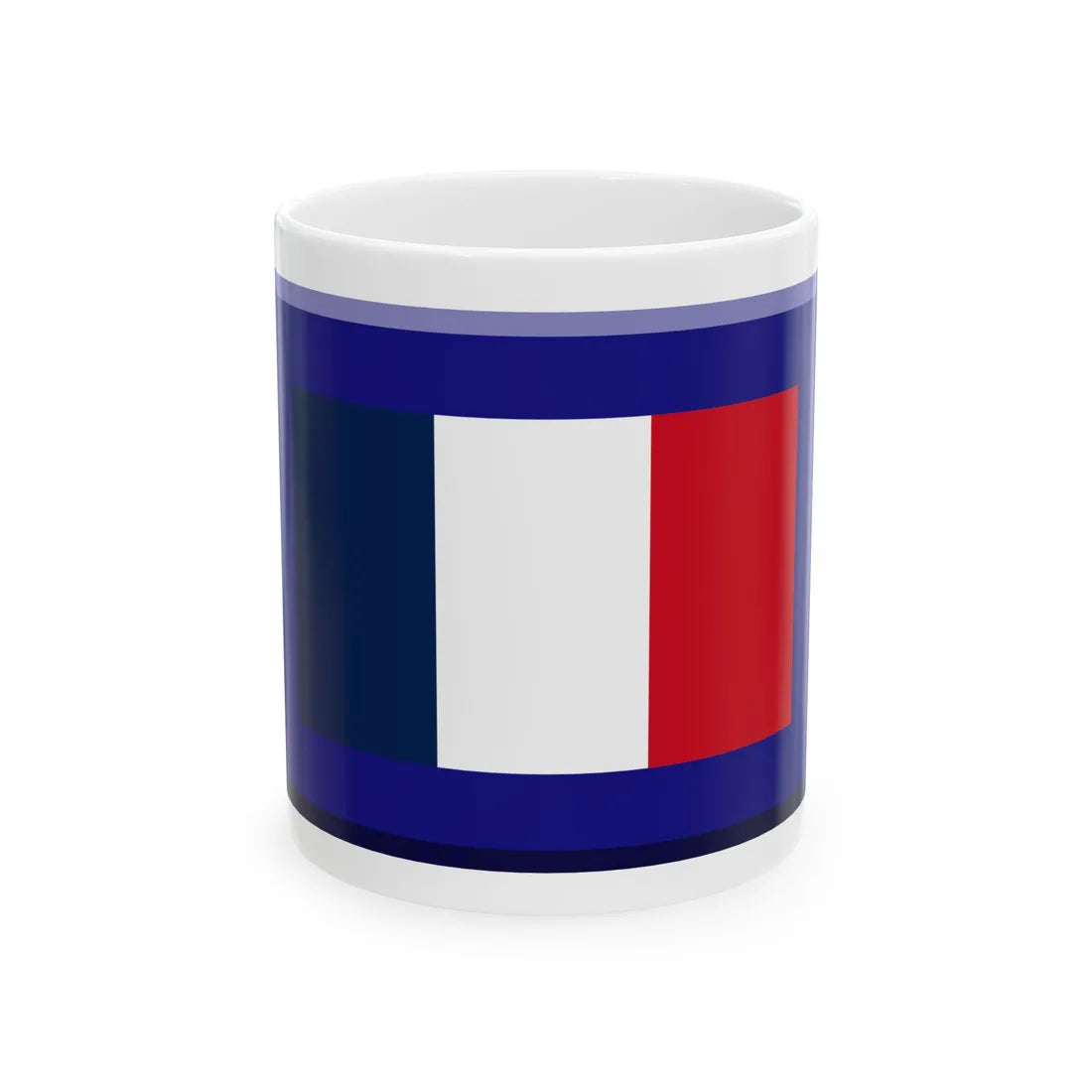 600px HEX-161384 border French tricolour (France) White Coffee Mug 11oz - Go Mug Yourself