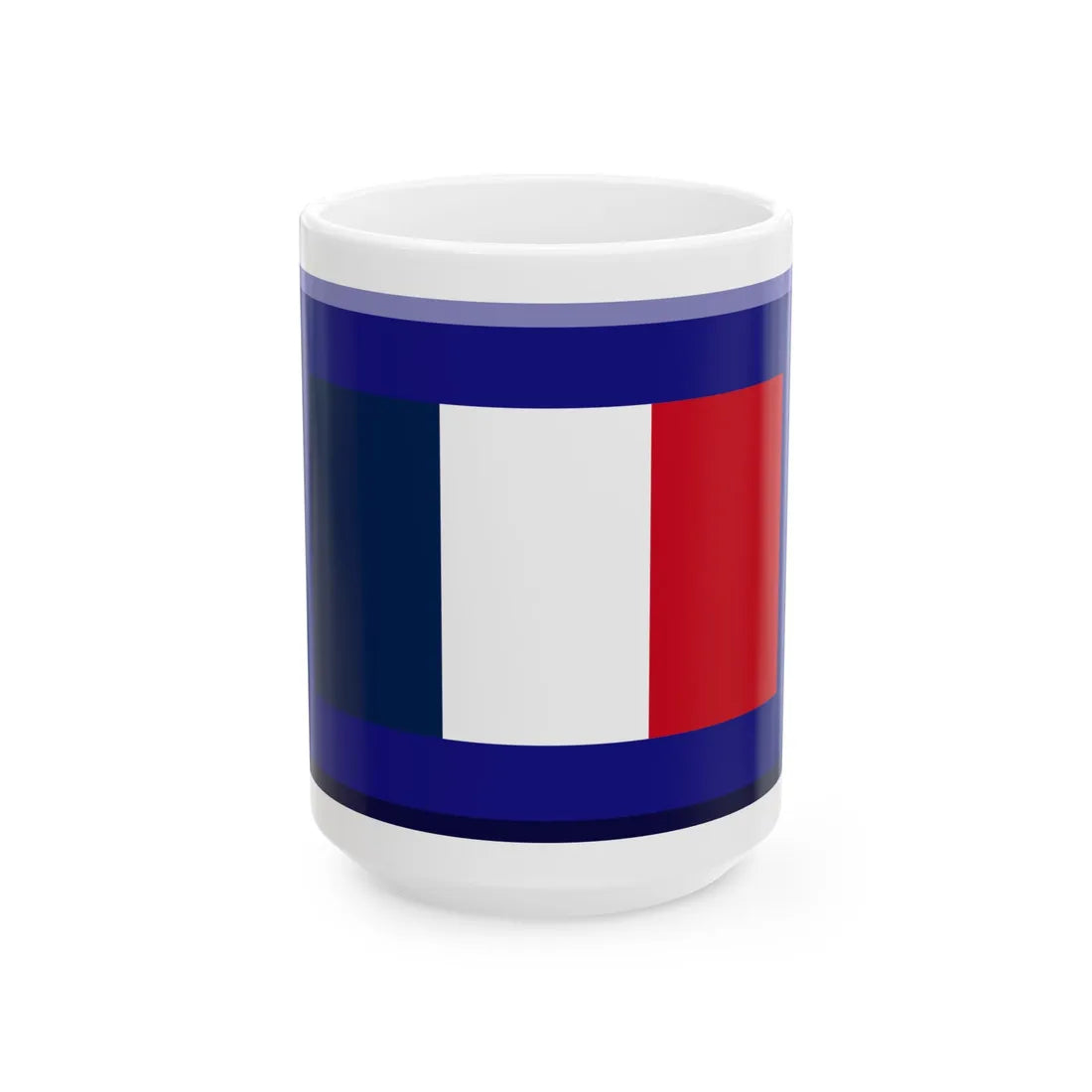 600px HEX-161384 border French tricolour (France) White Coffee Mug 15oz - Go Mug Yourself