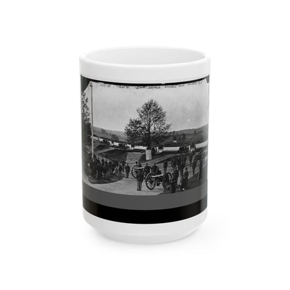 District Of Columbia. Officers And Men Of Company F, 3d Massachusetts Heavy Artillery, In Fort Stevens (U.S. Civil War) White Coffee Mug