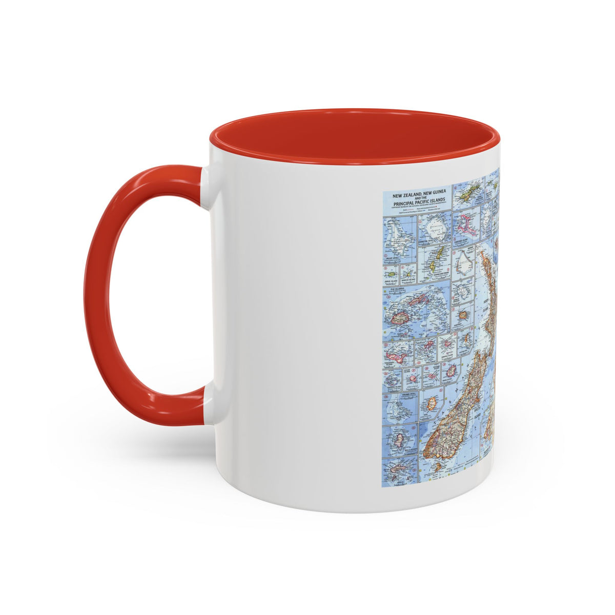 New Zealand, New Guinea (1962) (Map) Accent Coffee Mug