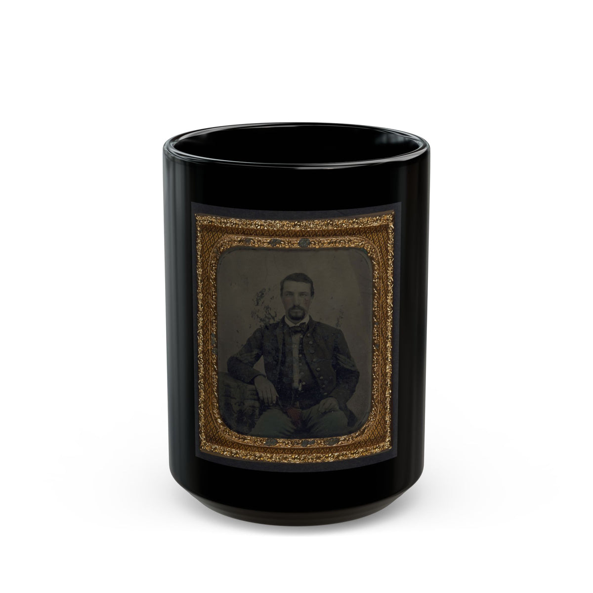 Sergeant B. F. Smith Of Company B, 52nd Virginia Infantry Regiment, And Company F, 1st Virginia Cavalry Regiment (U.S. Civil War) Black Coffee Mug