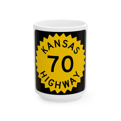 K-70 1948 (Kansas) (Road Sign) White Coffee Mug