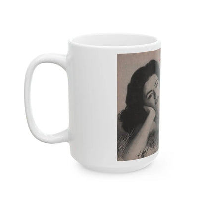 Barbara Darrow #25 - 1 B&W Centerfold Photo from People Pocket Mag. 4-21-54 (Vintage Female Icon) White Coffee Mug-Go Mug Yourself