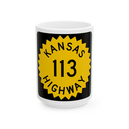 K-113 1948 (Kansas) (Road Sign) White Coffee Mug