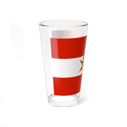 Flag of the Grand Duchy of Tuscany with Lesser Coat of arms (Italy) Pint Glass 16oz