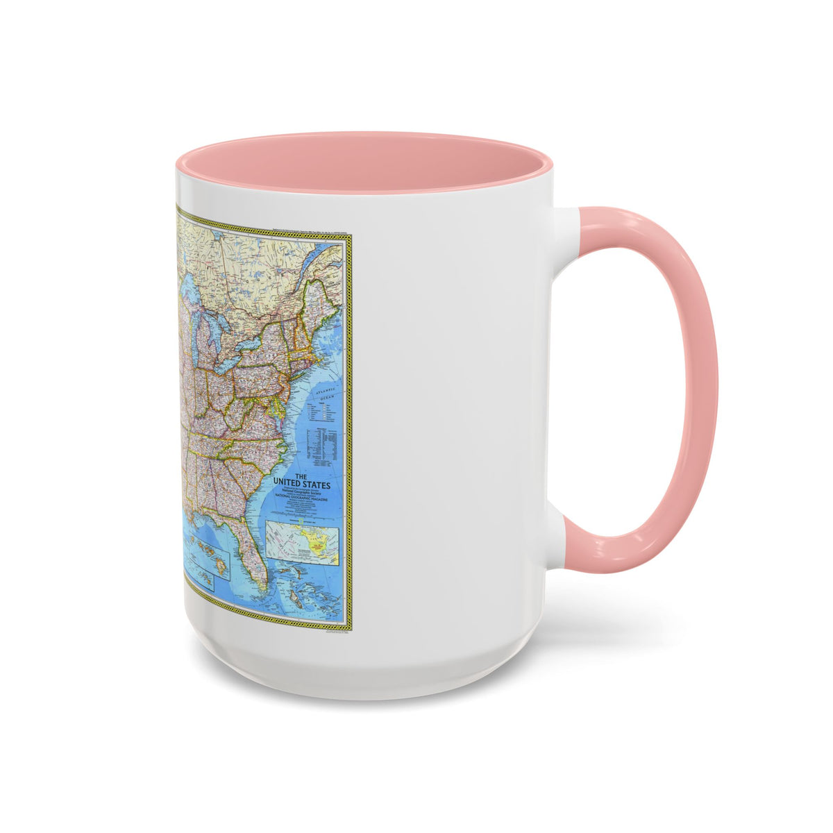 USA - The United States (1982) (Map) Accent Coffee Mug