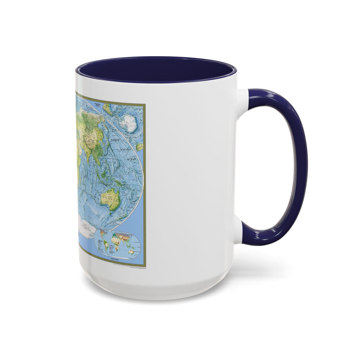World Map - Physical (2005) (Map) Accent Coffee Mug