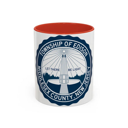 Seal of Edison NJ - Accent Coffee Mug-11oz-Red-Go Mug Yourself