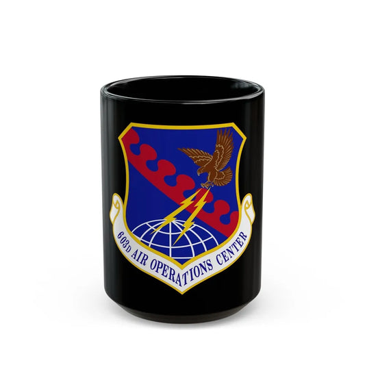 603 Air Operations Center USAFE (U.S. Air Force) Black Coffee Mug-15oz-Go Mug Yourself