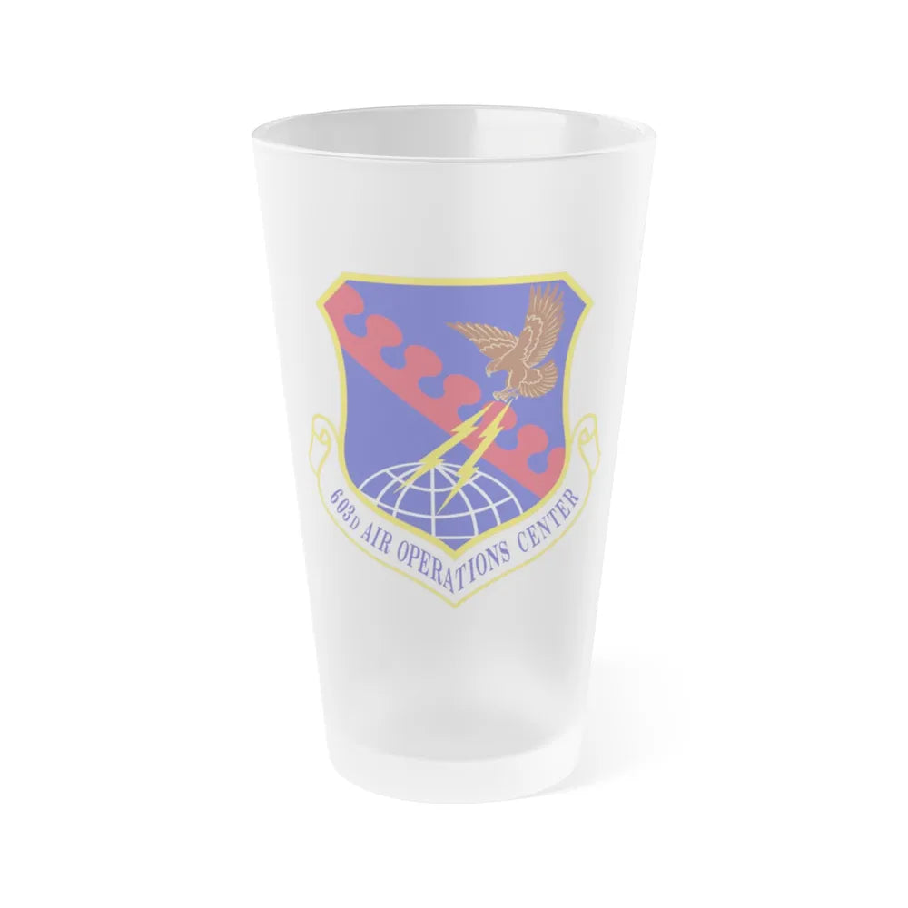 603 Air Operations Center USAFE (U.S. Air Force) Frosted Pint Glass 16oz-Go Mug Yourself