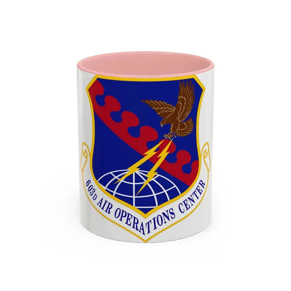 603 Air Operations Center USAFE (U.S. Air Force) Accent Coffee Mug 11oz Pink - Go Mug Yourself