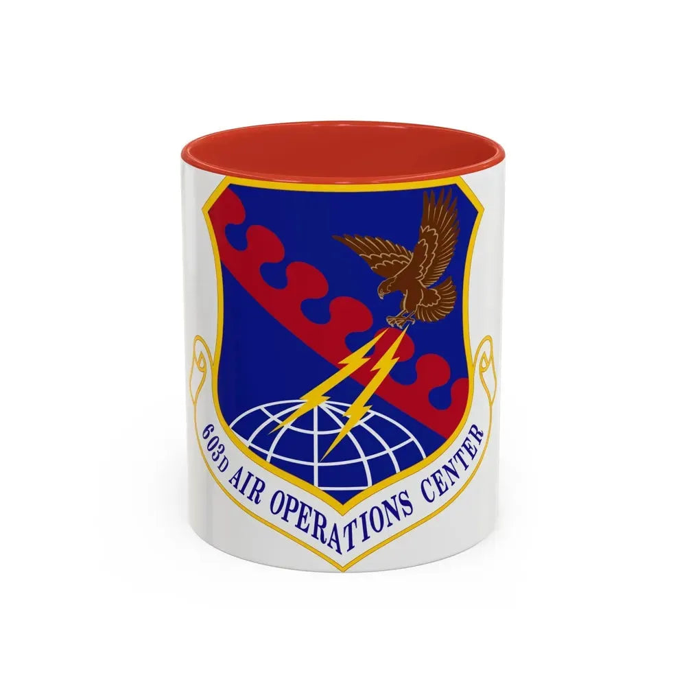 603 Air Operations Center USAFE (U.S. Air Force) Accent Coffee Mug 11oz Red - Go Mug Yourself