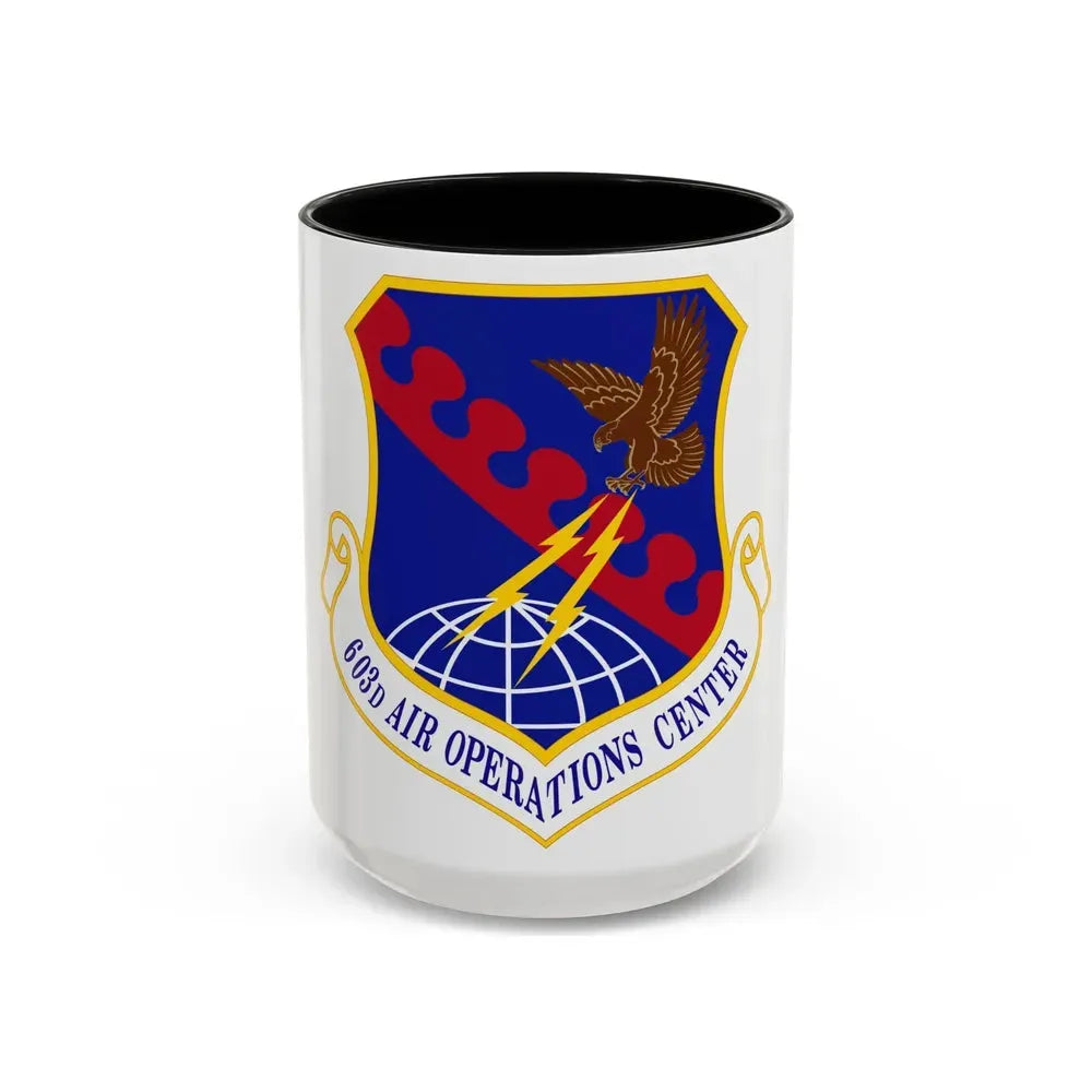 603 Air Operations Center USAFE (U.S. Air Force) Accent Coffee Mug 15oz Black - Go Mug Yourself