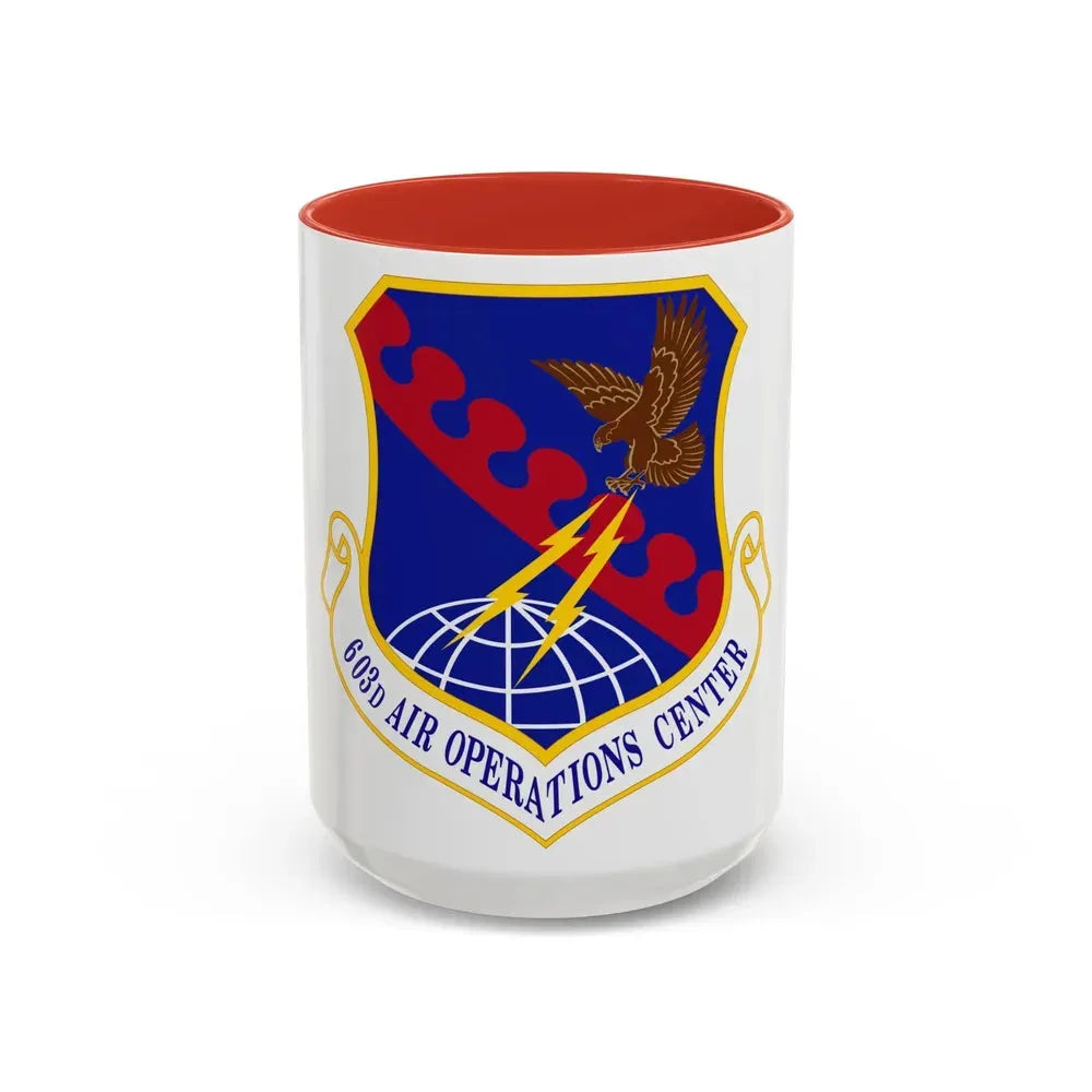 603 Air Operations Center USAFE (U.S. Air Force) Accent Coffee Mug 15oz Red - Go Mug Yourself
