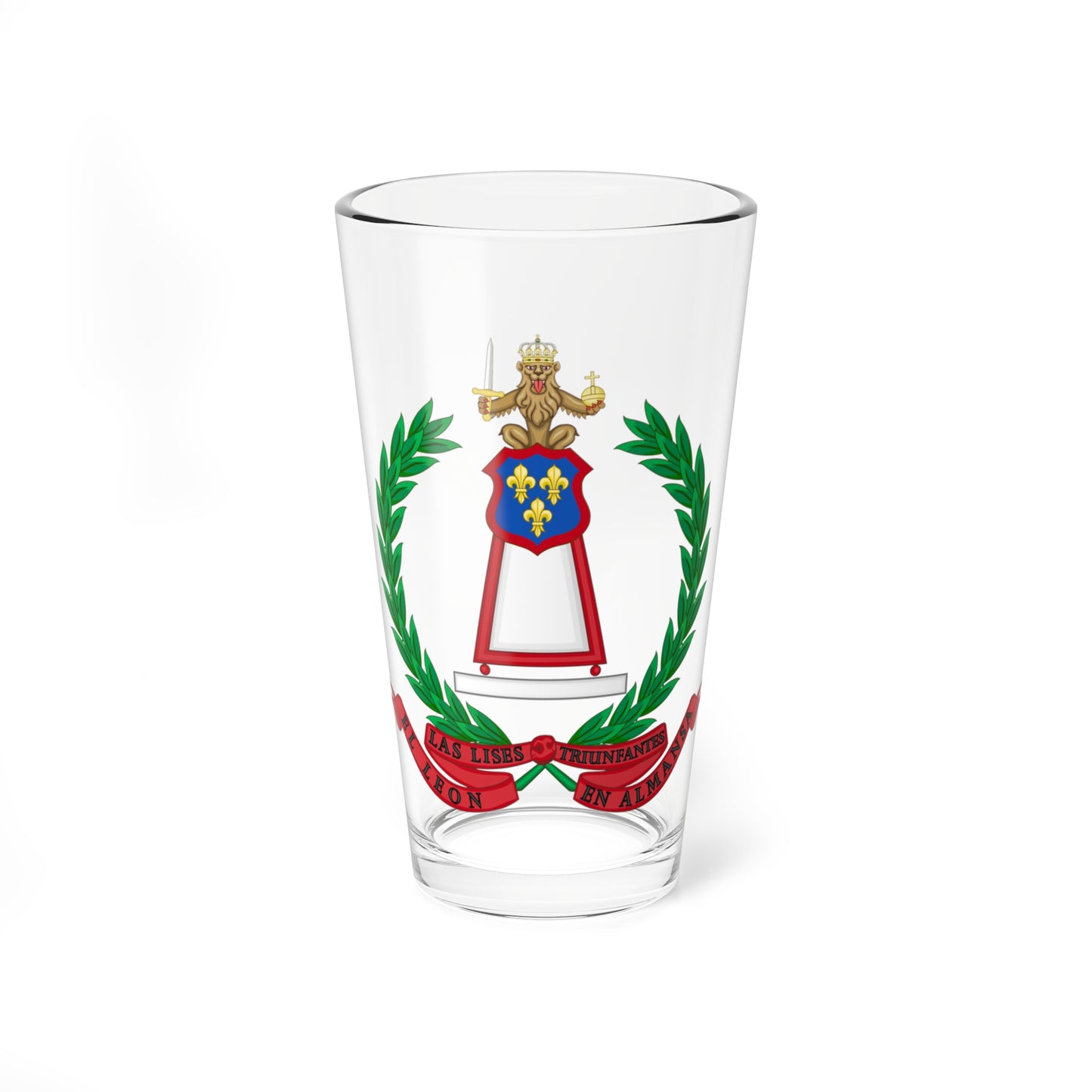 Emblem of the Former Cavalry Regiment Almansa (Spain) (Coat of Arms) Pint Glass 16oz