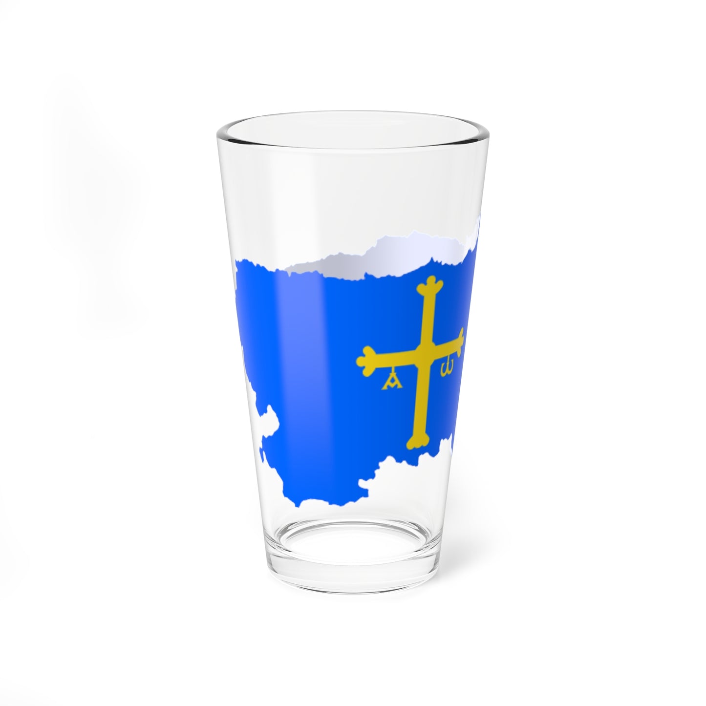 Flag map of Asturias (Spain) Pint Glass 16oz