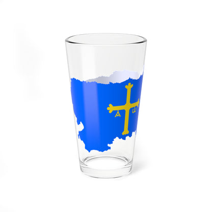 Flag map of Asturias (Spain) Pint Glass 16oz