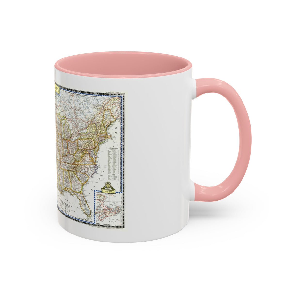 USA - The United States (1951) (Map) Accent Coffee Mug