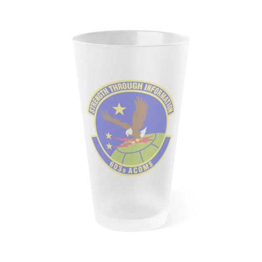 603d Air Communications Squadron (U.S. Air Force) Frosted Pint Glass 16oz-Go Mug Yourself