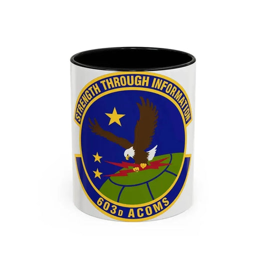 603d Air Communications Squadron (U.S. Air Force) Accent Coffee Mug 11oz Black - Go Mug Yourself