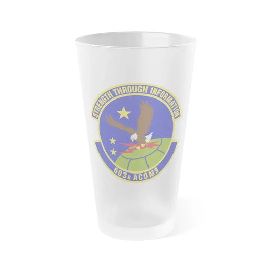603d Air Communications Squadron (U.S. Air Force) Frosted Pint Glass 16oz Default Title - Go Mug Yourself