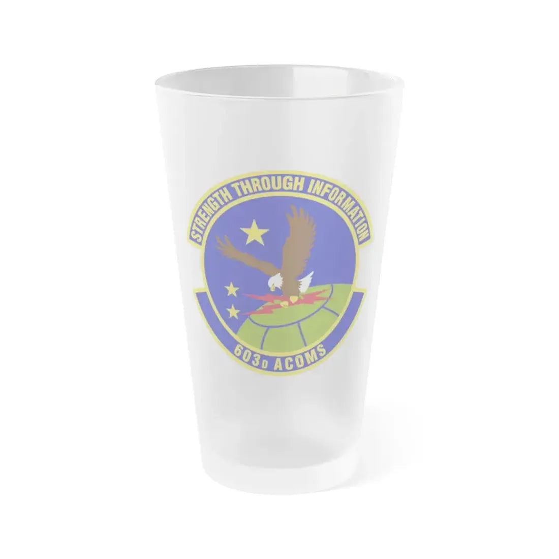 603d Air Communications Squadron (U.S. Air Force) Frosted Pint Glass 16oz Default Title - Go Mug Yourself