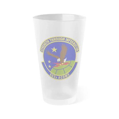 603d Air Communications Squadron (U.S. Air Force) Frosted Pint Glass 16oz Default Title - Go Mug Yourself