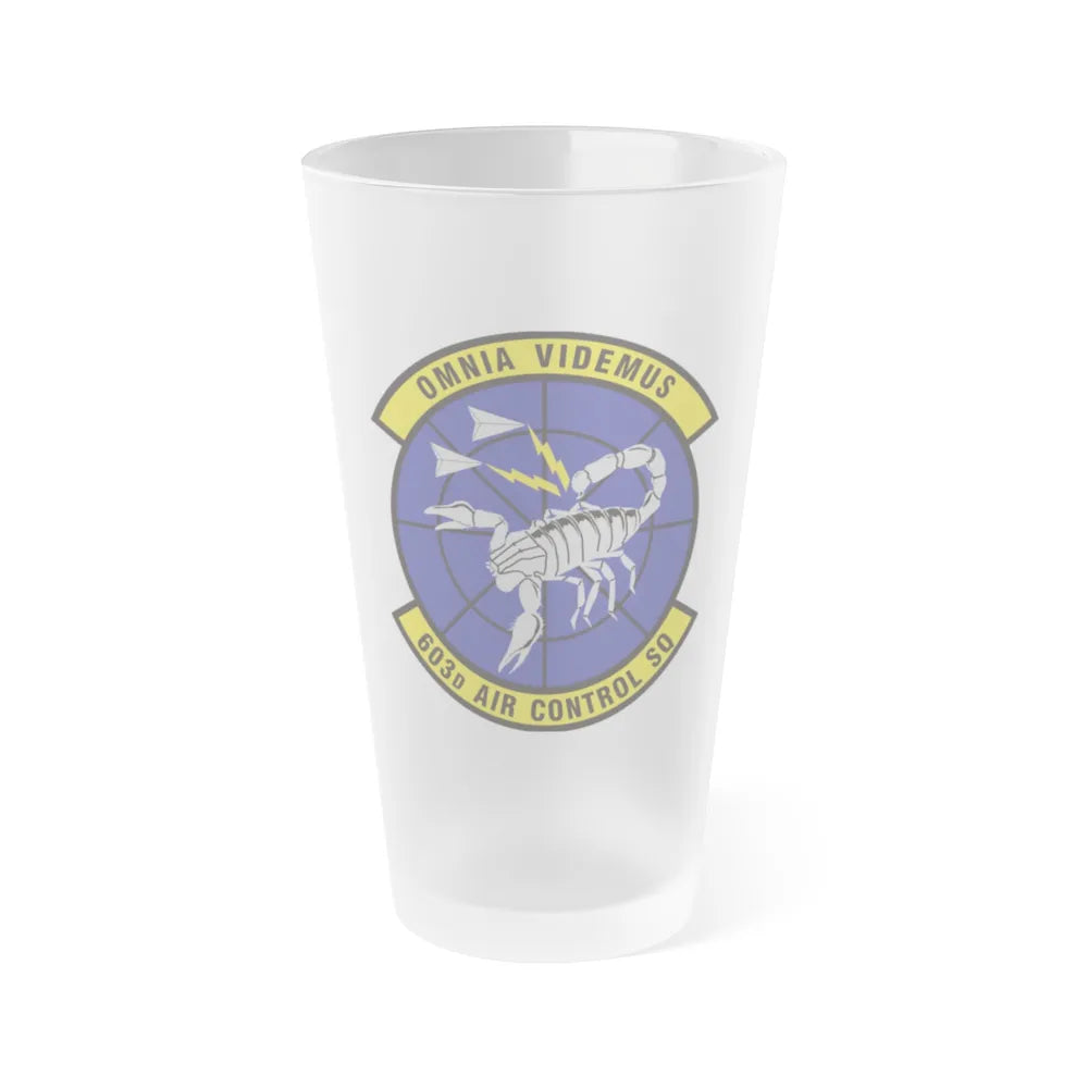 603d Air Control Squadron (U.S. Air Force) Frosted Pint Glass 16oz-Go Mug Yourself