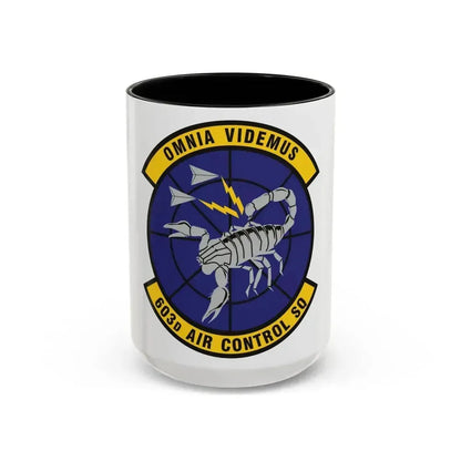 603d Air Control Squadron (U.S. Air Force) Accent Coffee Mug 15oz Black - Go Mug Yourself