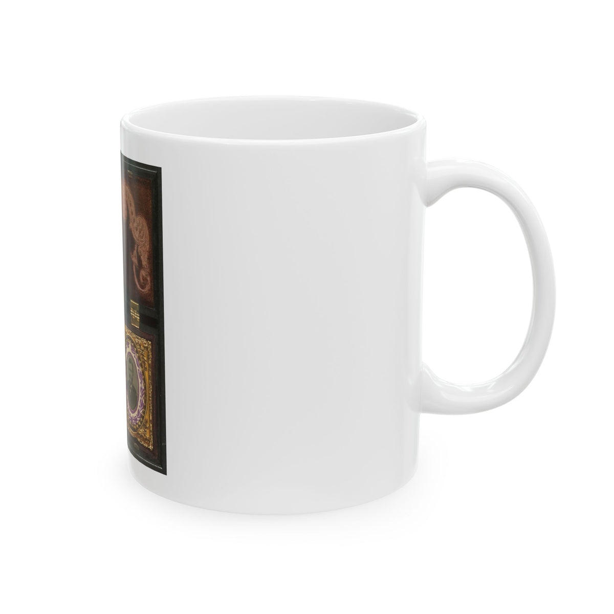 Ulysses S. Grant Of General Staff Regular Army Infantry Regiment; Dried Flowers In Frame On Left (U.S. Civil War) White Coffee Mug