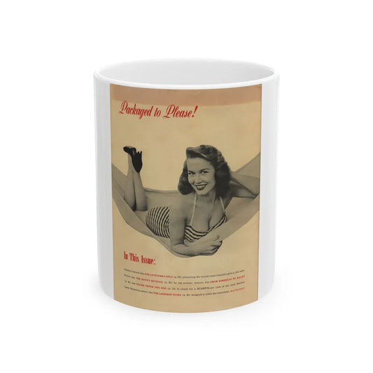 Penny Duncan #25 - Penny on Back Cover of Scamp Mag. Sept. '58 - 1 B&W Photo & Caption (Vintage Female Icon) White Coffee Mug-11oz-Go Mug Yourself