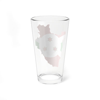 Flag map of Burundi (Burundi) Pint Glass 16oz