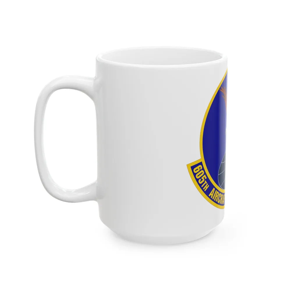 605 Aircraft Maintenance Squadron AMC (U.S. Air Force) White Coffee Mug-Go Mug Yourself