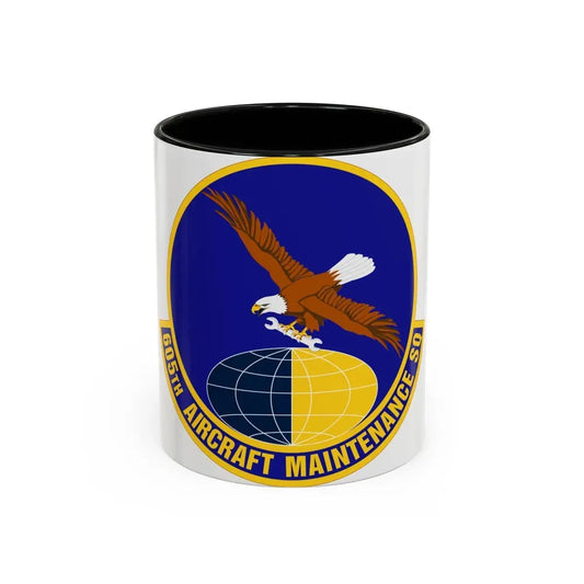 605 Aircraft Maintenance Squadron AMC (U.S. Air Force) Accent Coffee Mug 11oz Black - Go Mug Yourself