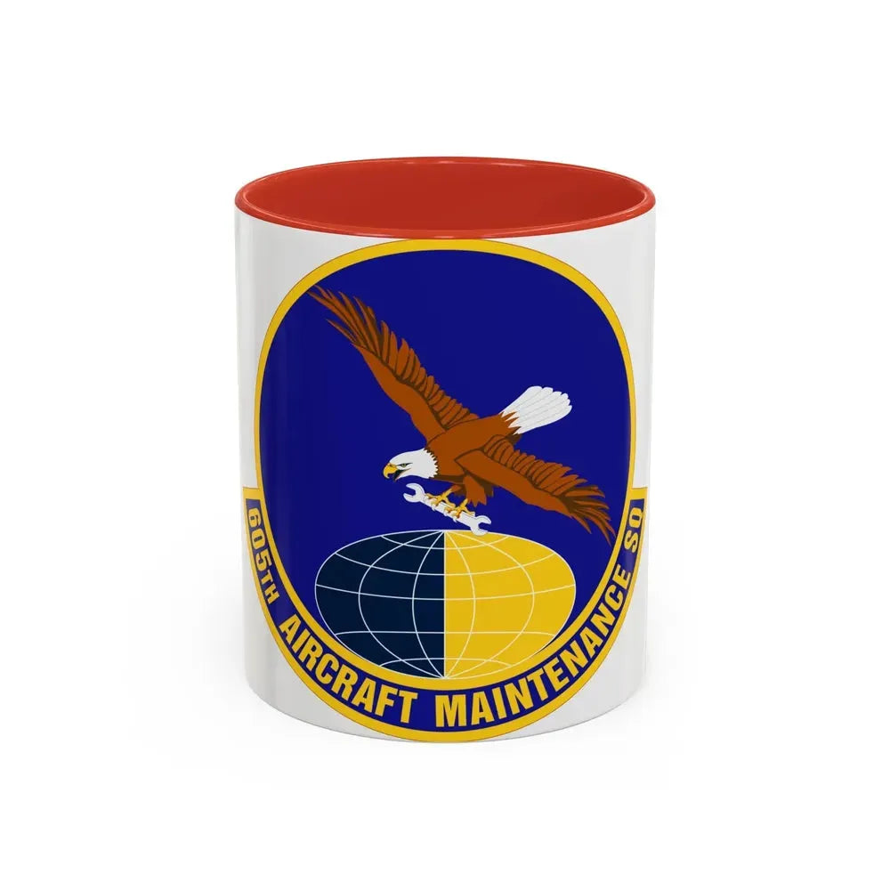 605 Aircraft Maintenance Squadron AMC (U.S. Air Force) Accent Coffee Mug 11oz Red - Go Mug Yourself