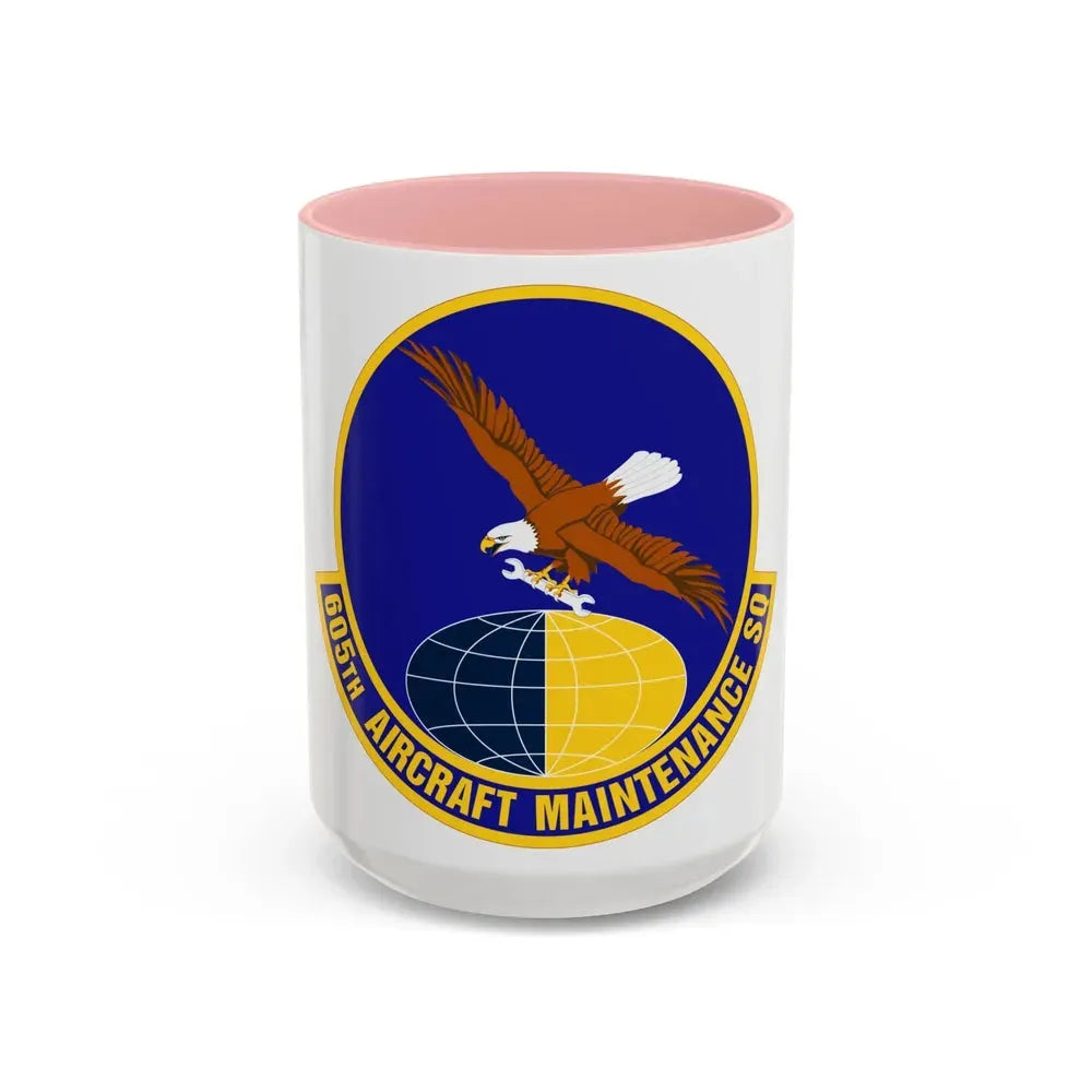 605 Aircraft Maintenance Squadron AMC (U.S. Air Force) Accent Coffee Mug 15oz Pink - Go Mug Yourself