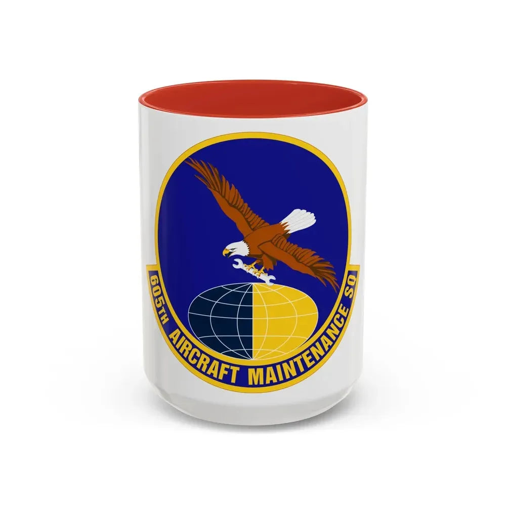605 Aircraft Maintenance Squadron AMC (U.S. Air Force) Accent Coffee Mug 15oz Red - Go Mug Yourself