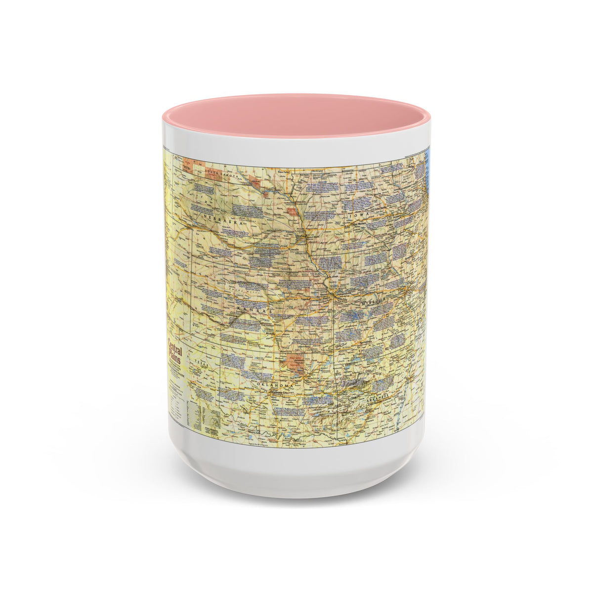 USA - Central Plains 1 (1985) (Map) Accent Coffee Mug
