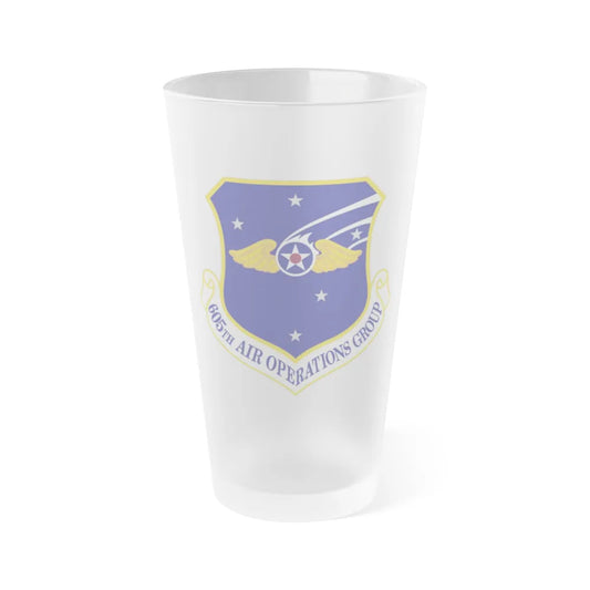 605th Air Operations Group (U.S. Air Force) Frosted Pint Glass 16oz-Go Mug Yourself