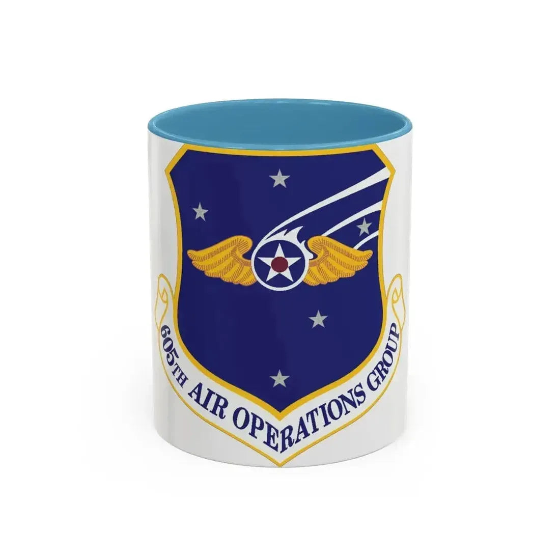 605th Air Operations Group (U.S. Air Force) Accent Coffee Mug 11oz Light Blue - Go Mug Yourself
